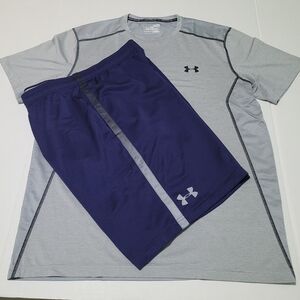 Under Armour Gray and Blue Athletic Set